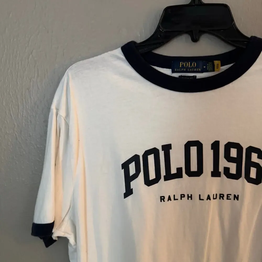 POLO RALPH LAUREN Polo Navy Blue Logo T-Shirt Size Medium casual comfort